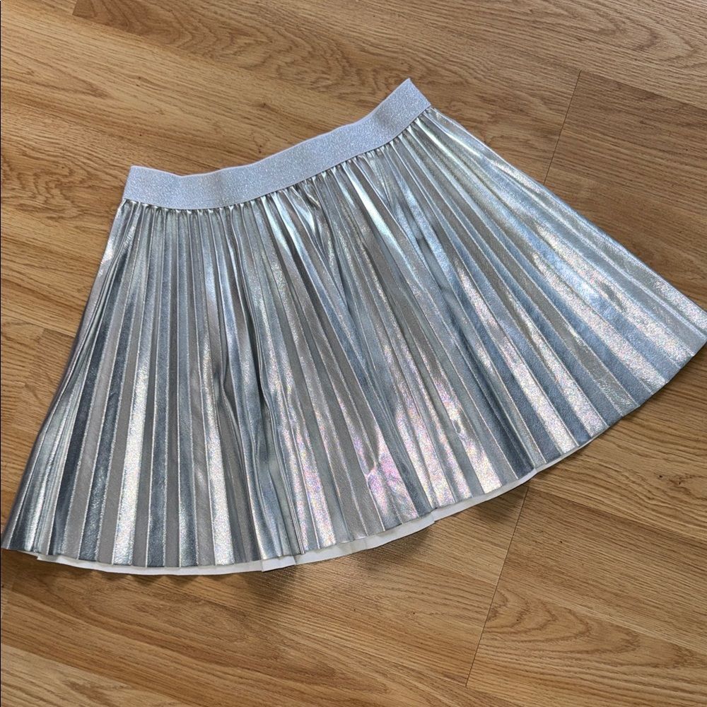 American Girl® X Janie And Jack Pleated Silver Party Skirt Size 10